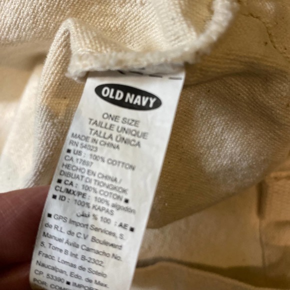 Old Navy New York City Big Apple Large Cotton Canvas Book Bag Craft Tote NEW - Picture 4 of 4